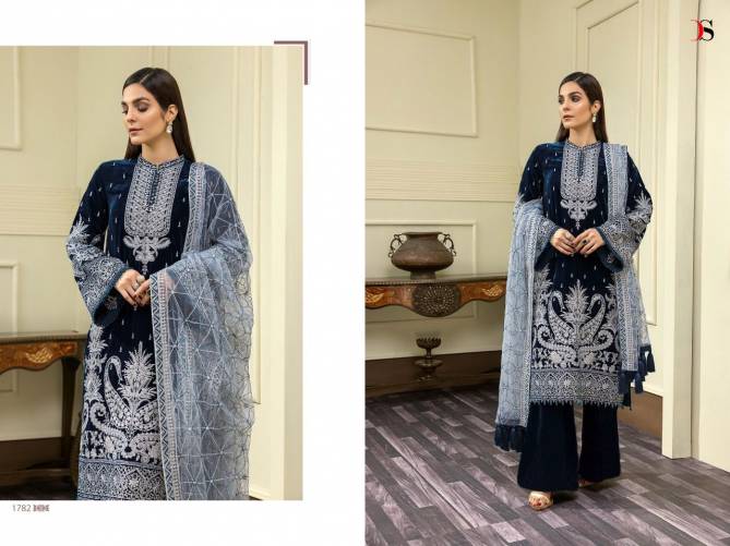 Deepsy Baroque Velvet New Exclusive Wear Fancy Embroidery Pakistani Salwar Suits Collection